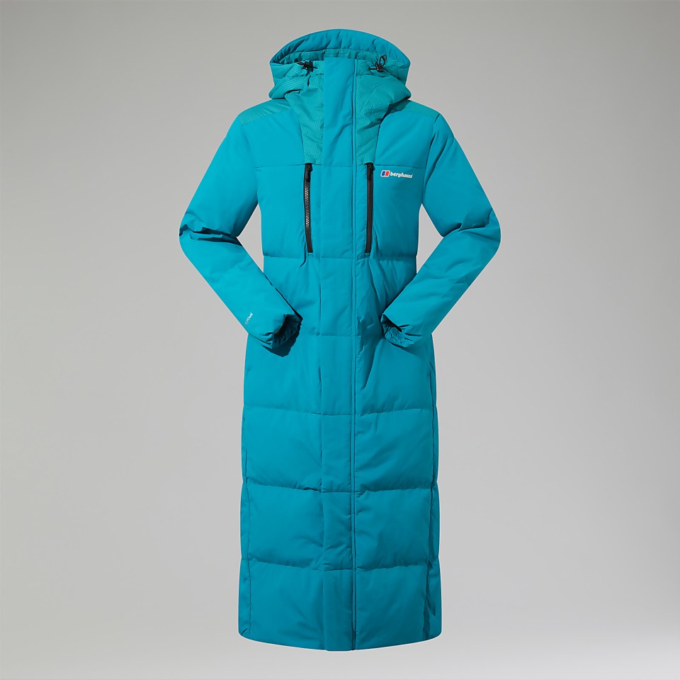Women's Saffren Duster Hooded Down Insulated Jacket - Turquoise