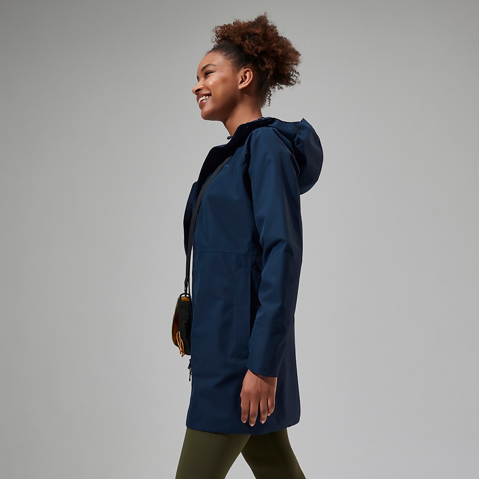 Omeara Lange Jacke für Damen - Dunkelblua