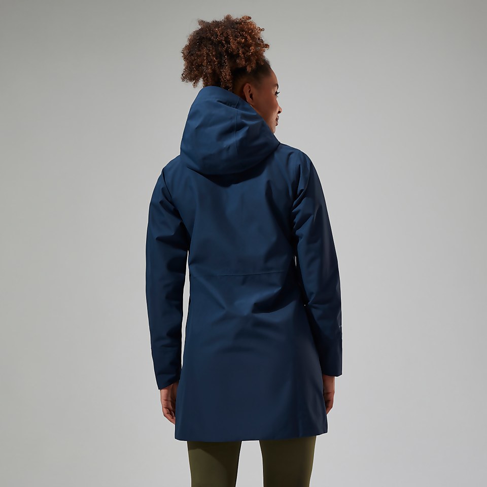 Omeara Lange Jacke für Damen - Dunkelblua