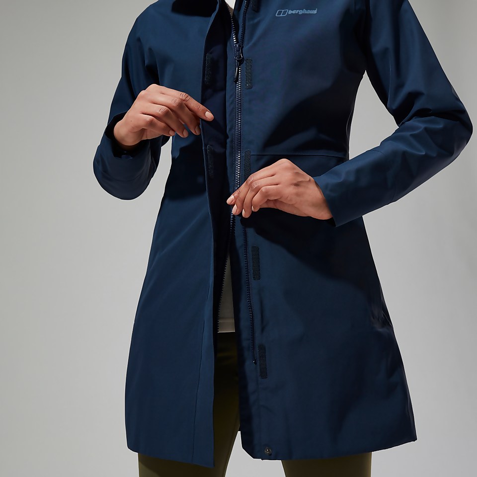 Omeara Lange Jacke für Damen - Dunkelblua