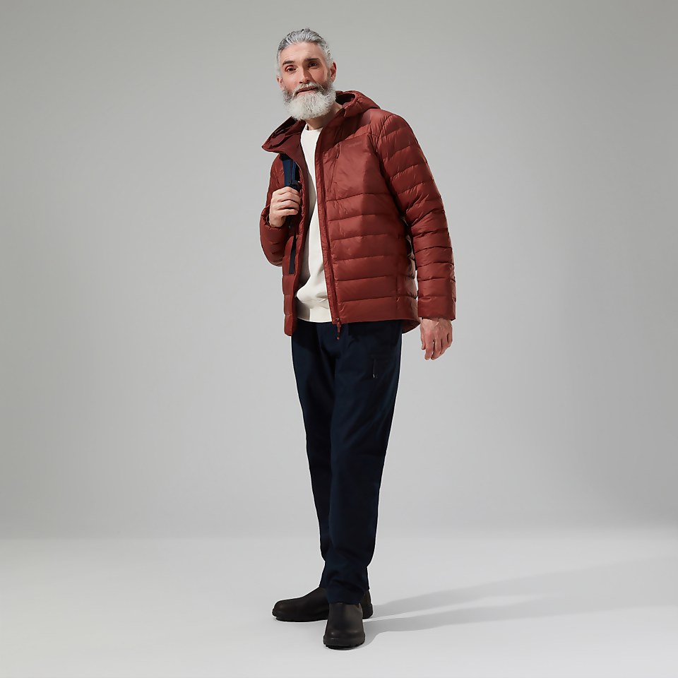 Silksworth Daunenjacke mit Kapuze für Herren - Rot