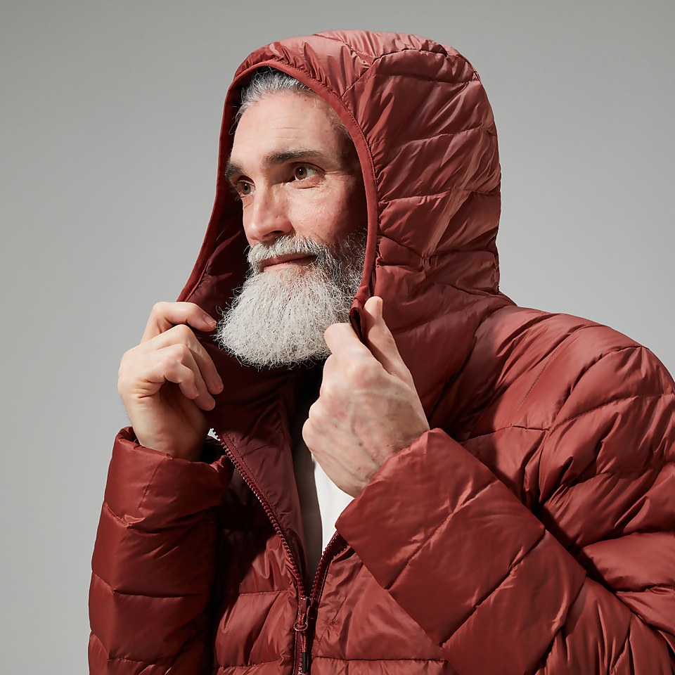 Silksworth Daunenjacke mit Kapuze für Herren - Rot