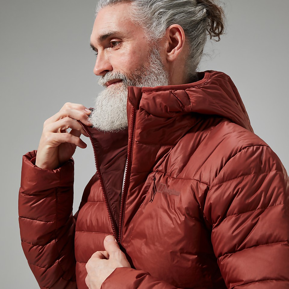 Silksworth Daunenjacke mit Kapuze für Herren - Rot