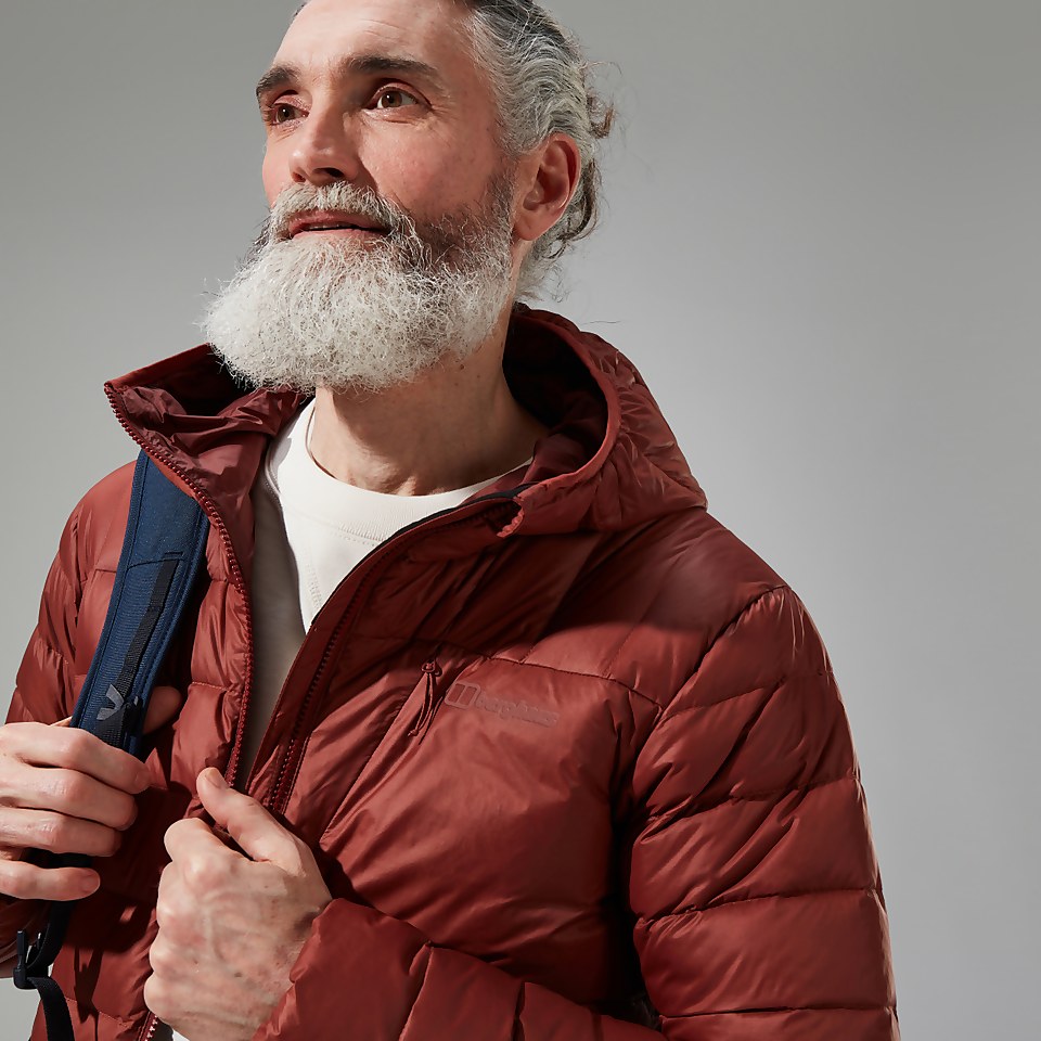 Silksworth Daunenjacke mit Kapuze für Herren - Rot