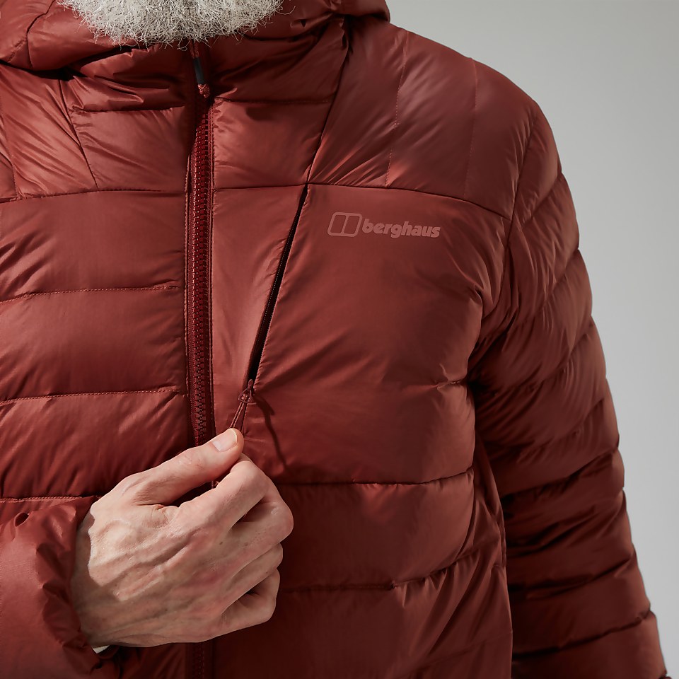 Silksworth Daunenjacke mit Kapuze für Herren - Rot