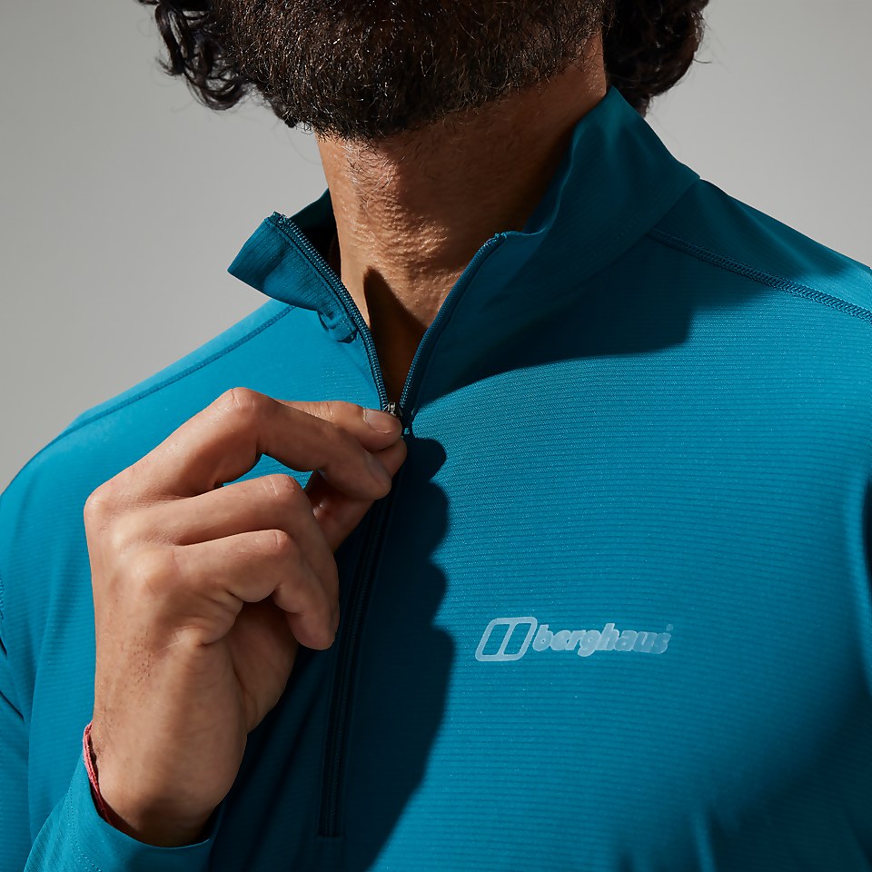24/7 Long Sleeve Half Zip Tech T-Shirt für Herren - Türkis