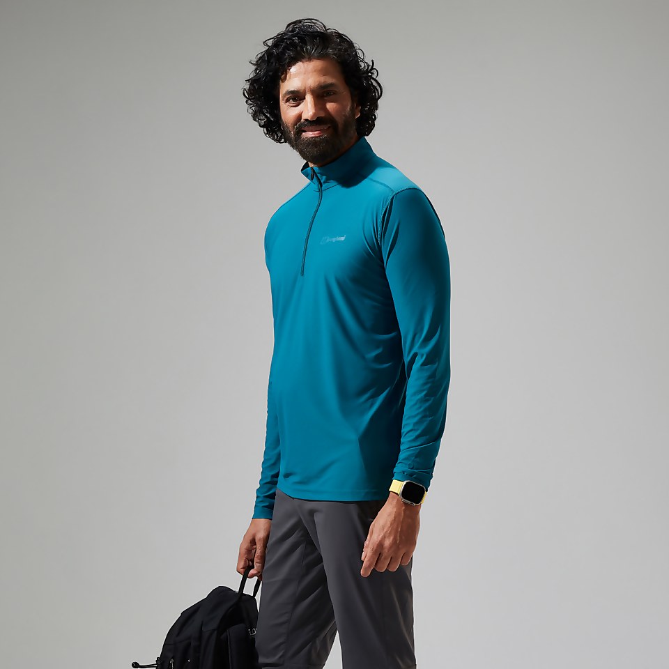 24/7 Long Sleeve Half Zip Tech T-Shirt für Herren - Türkis
