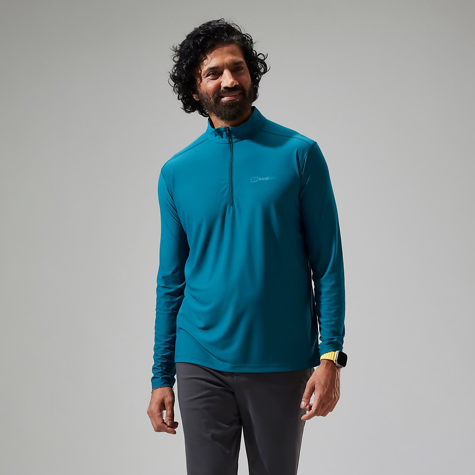 24/7 Long Sleeve Half Zip Tech T-Shirt für Herren - Türkis