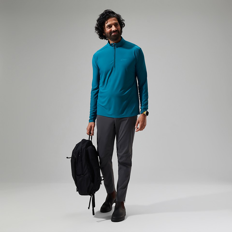 24/7 Long Sleeve Half Zip Tech T-Shirt für Herren - Türkis