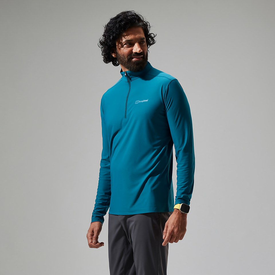 24/7 Long Sleeve Half Zip Tech T-Shirt für Herren - Türkis