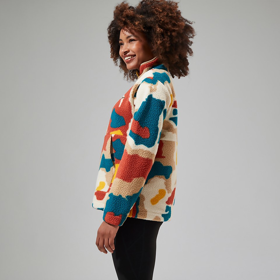 Women's Hawksker Half Zip Fleece - Red/Natural/Yellow/Turquoise