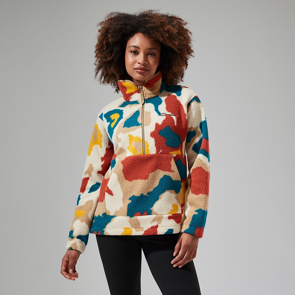 Women's Hawksker Half Zip Fleece - Red/Natural/Yellow/Turquoise