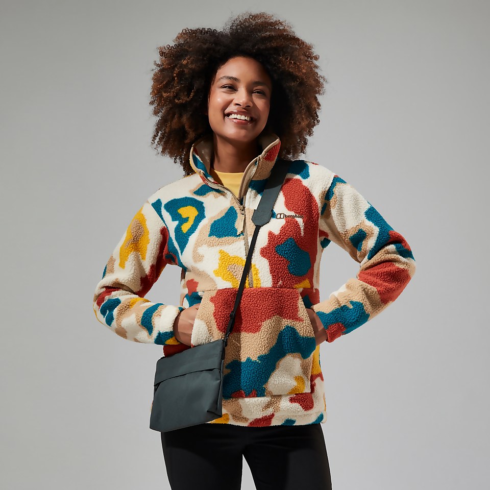 Women's Hawksker Half Zip Fleece - Red/Natural/Yellow/Turquoise