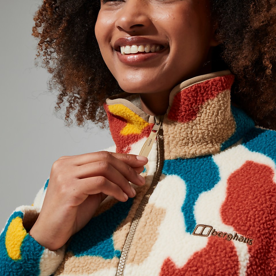 Women's Hawksker Half Zip Fleece - Red/Natural/Yellow/Turquoise