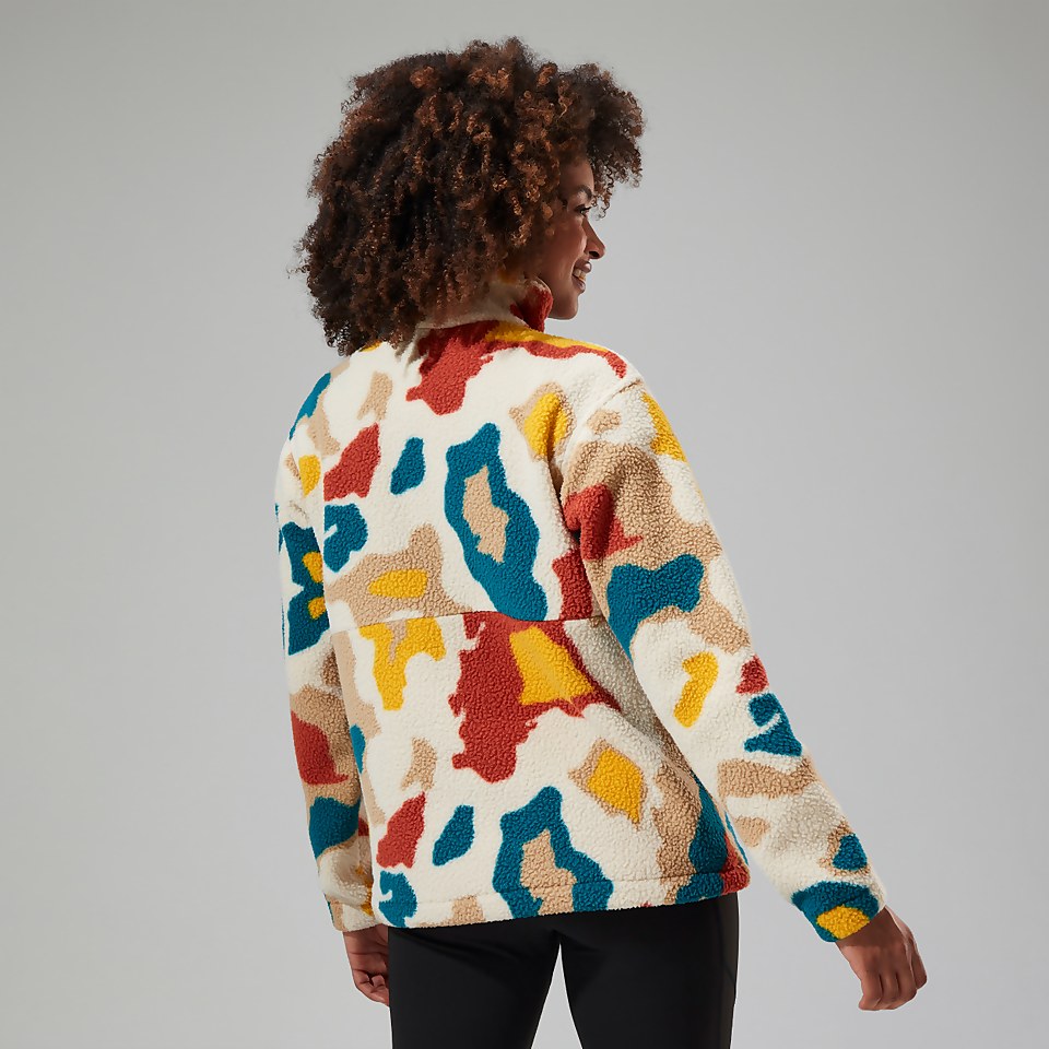 Women's Hawksker Half Zip Fleece - Red/Natural/Yellow/Turquoise