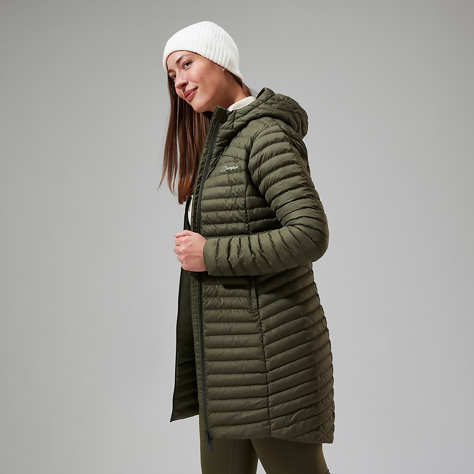 Women's Nula Micro Synthetic Insulated Long Jacket - Green