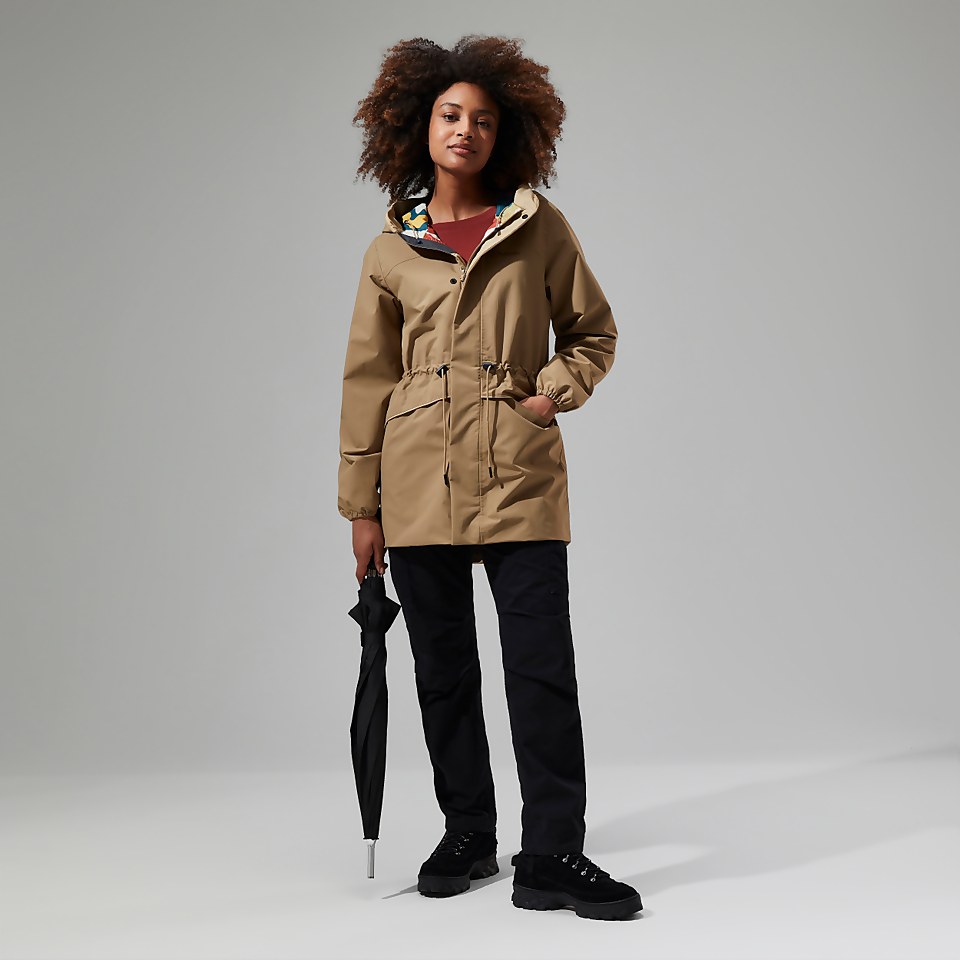 Women's Swirlhow Hooded Waterproof Jacket - Turquoise/Red
