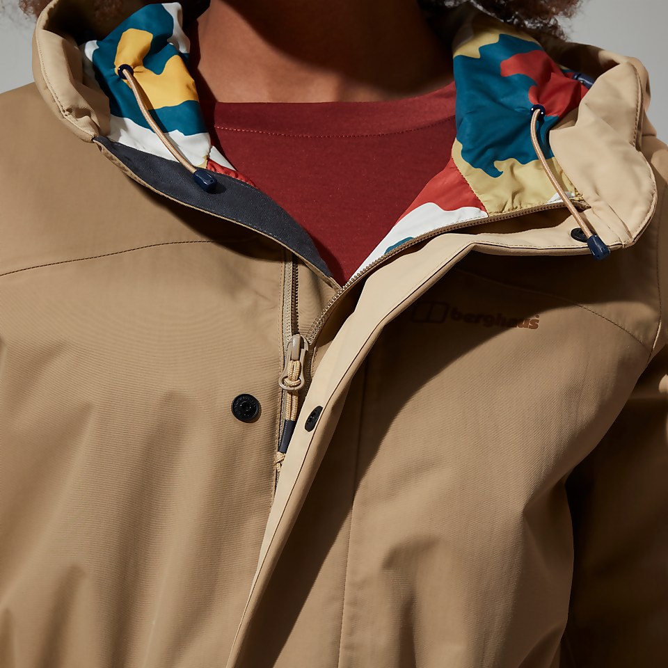 Women's Swirlhow Hooded Waterproof Jacket - Turquoise/Red