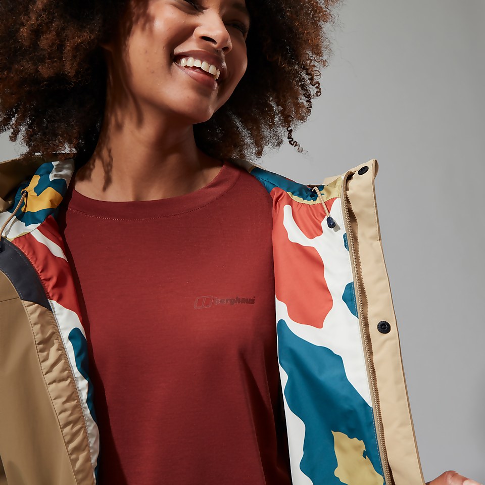 SwirlhoJacke für Damen - Naturfarben/Türkis/Rot