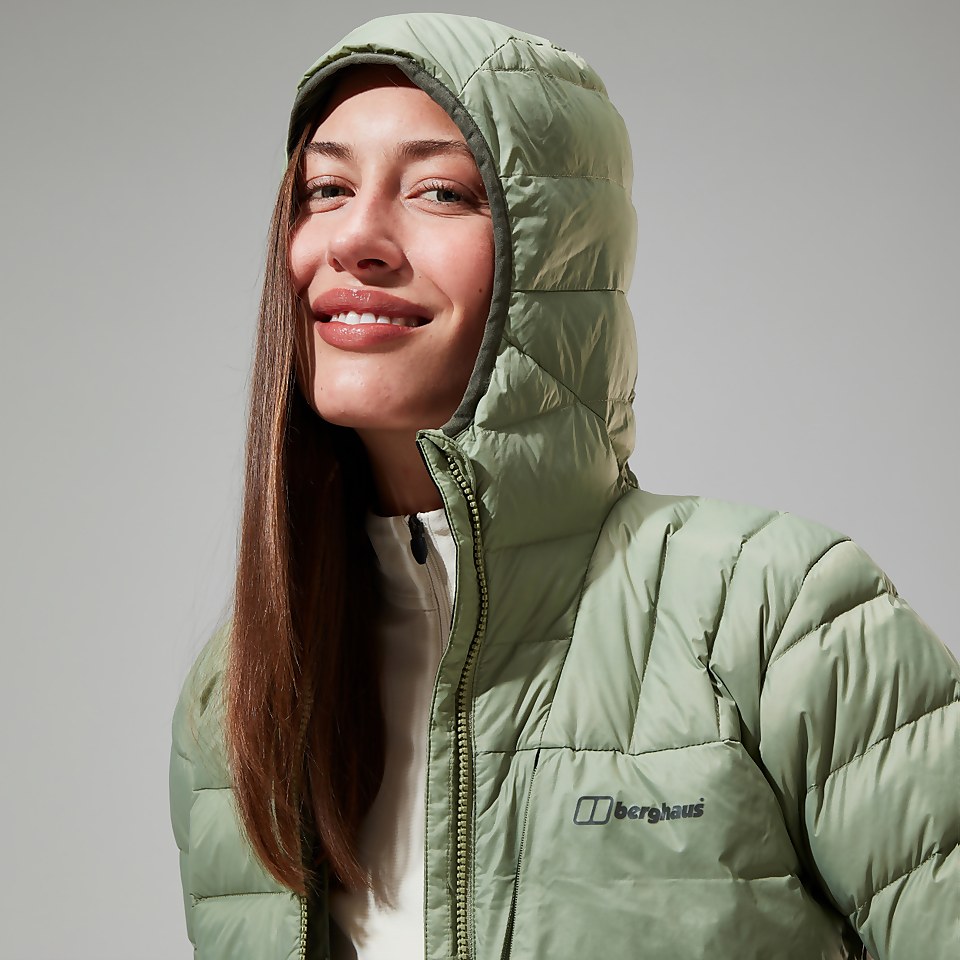 Silksworth Daunenjacke mit Kapuze für Damen - Grün