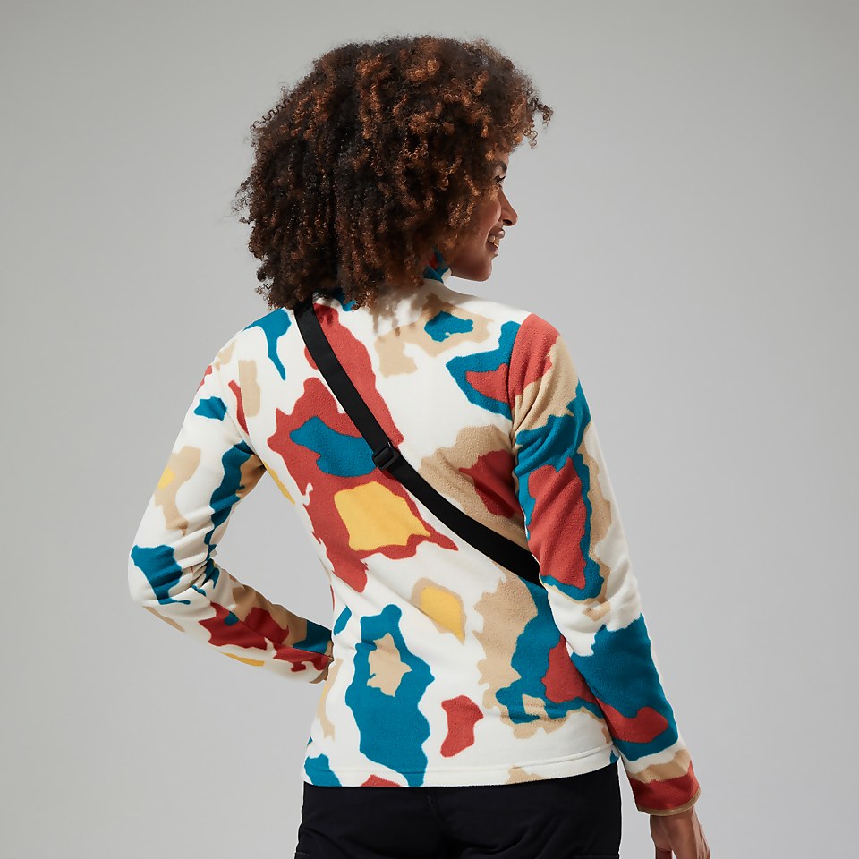 Navala Fleece für Damen - Naturfarben/Rot/Türkis/Gelb