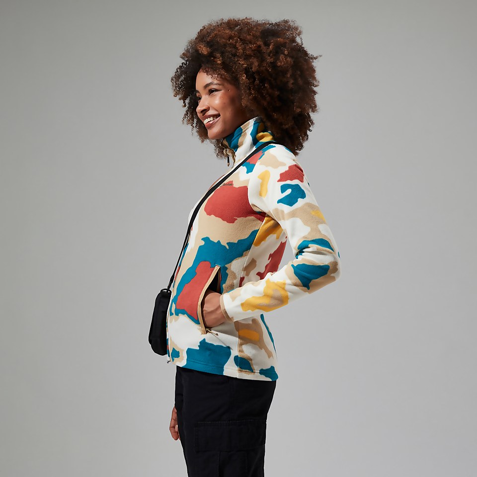 Navala Fleece für Damen - Naturfarben/Rot/Türkis/Gelb