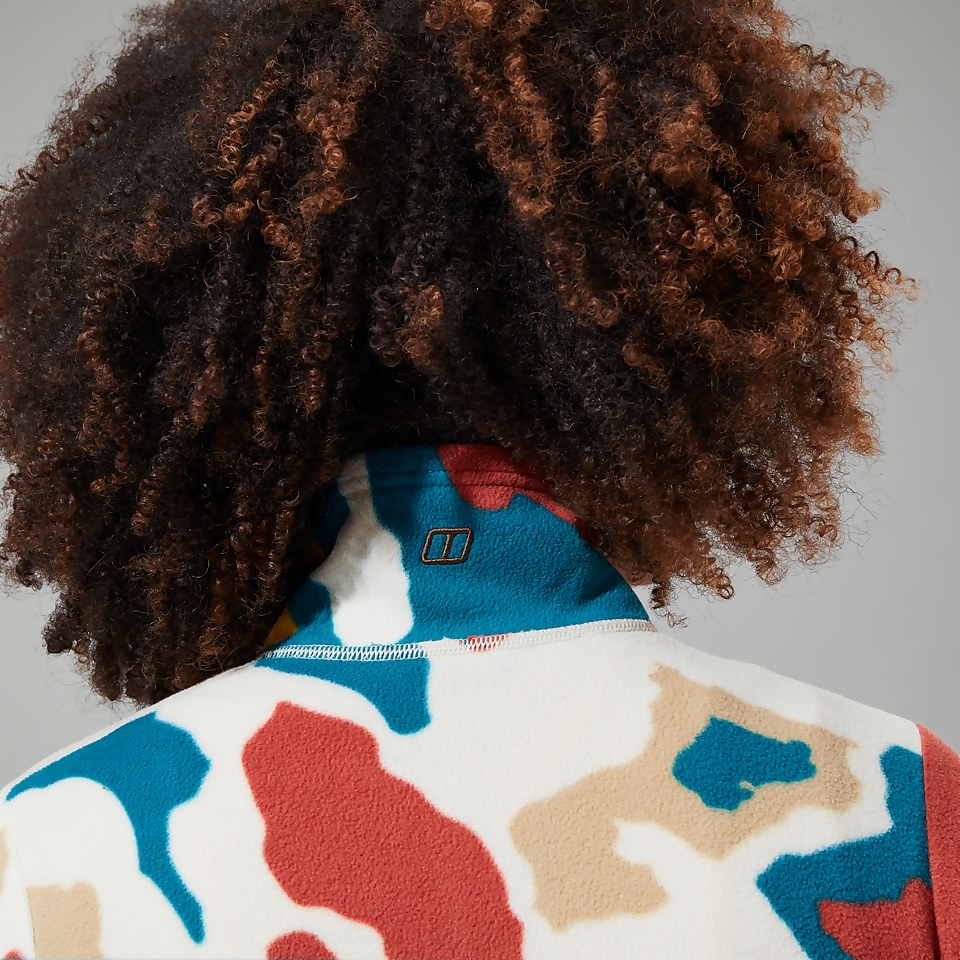 Navala Fleece für Damen - Naturfarben/Rot/Türkis/Gelb