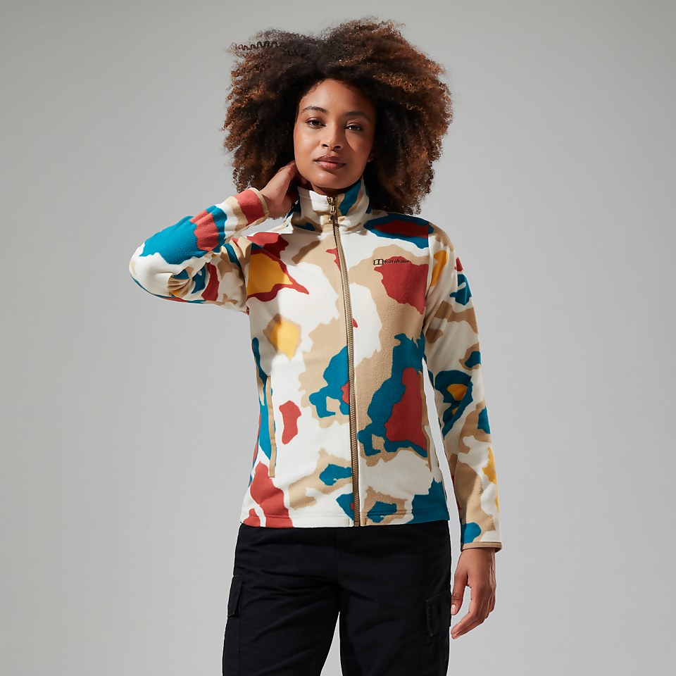 Navala Fleece für Damen - Naturfarben/Rot/Türkis/Gelb