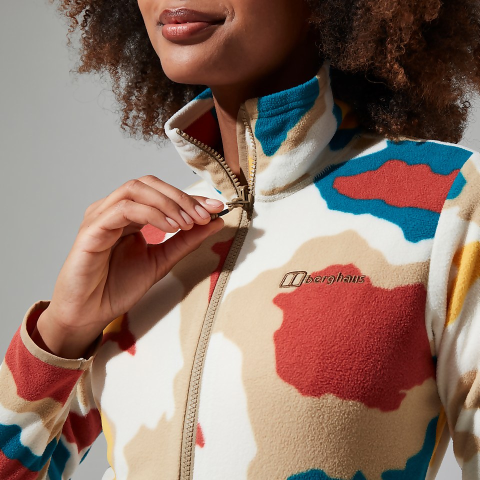Navala Fleece für Damen - Naturfarben/Rot/Türkis/Gelb