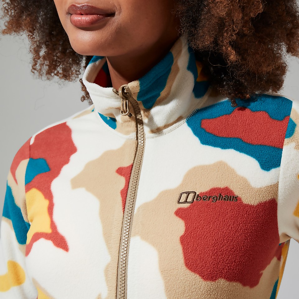 Navala Fleece für Damen - Naturfarben/Rot/Türkis/Gelb