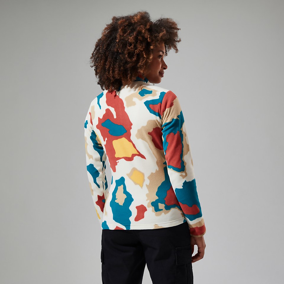 Navala Fleece für Damen - Naturfarben/Rot/Türkis/Gelb