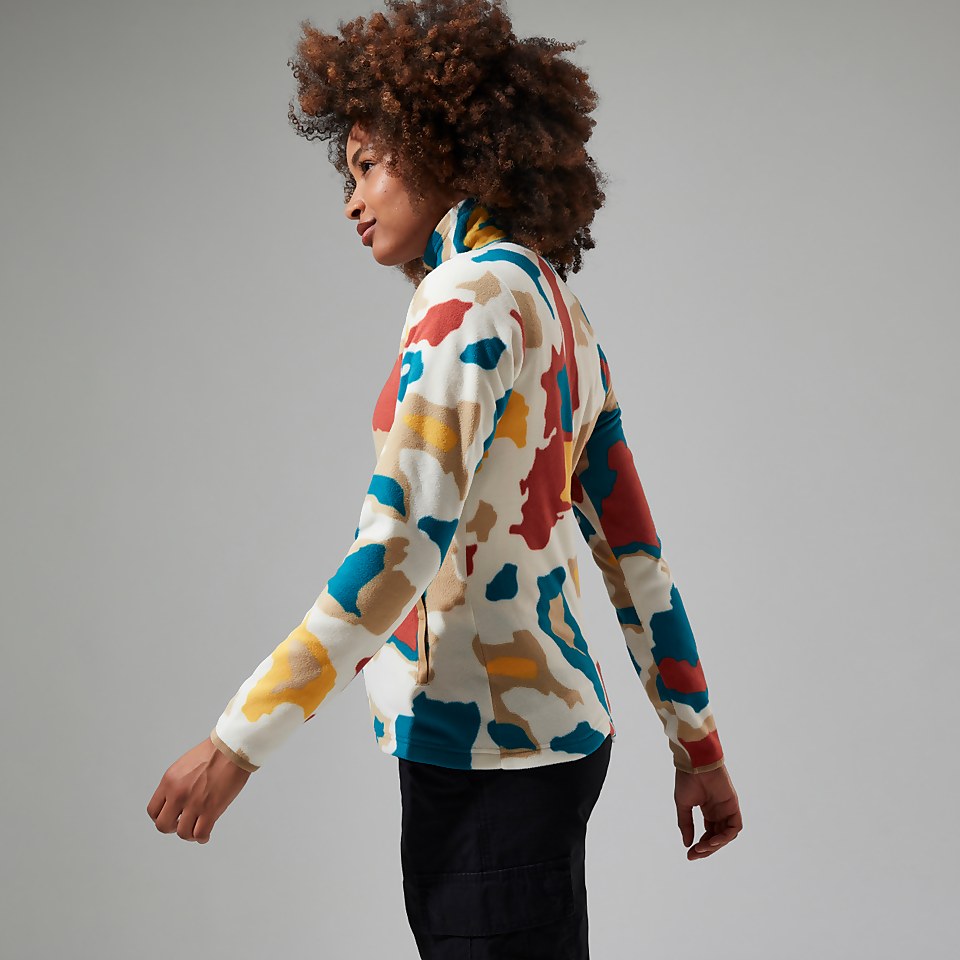 Navala Fleece für Damen - Naturfarben/Rot/Türkis/Gelb
