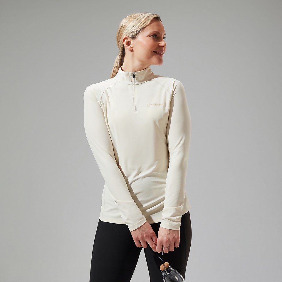 Women's 24/7 Half Zip Long Sleeve Tech Tee - Natural