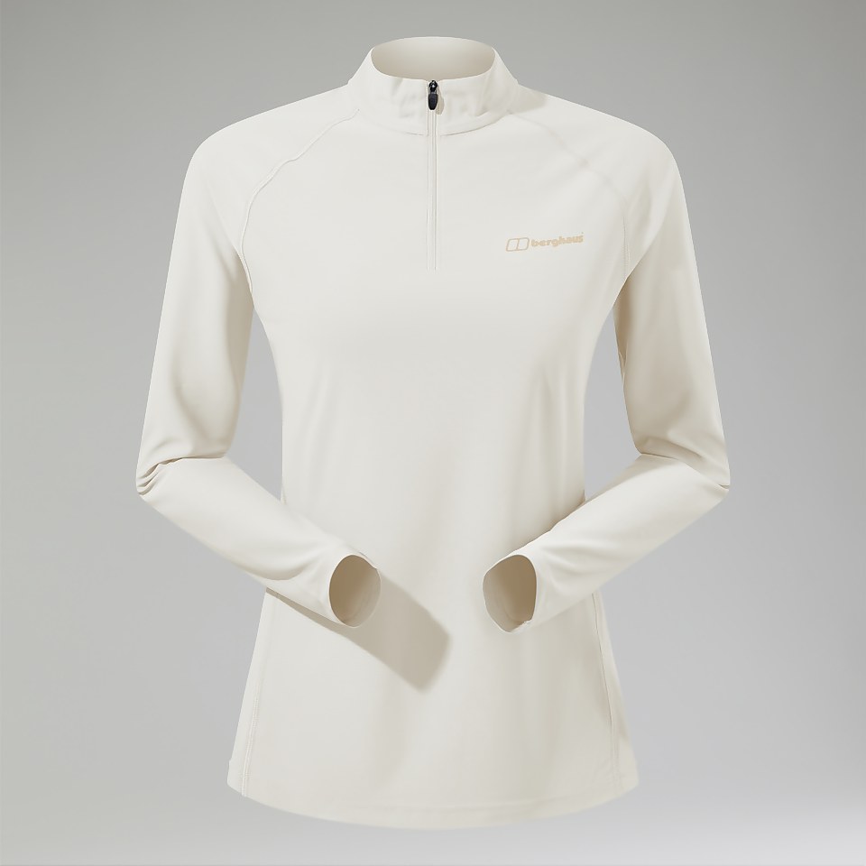 Women's 24/7 Half Zip Long Sleeve Tech Tee - Natural