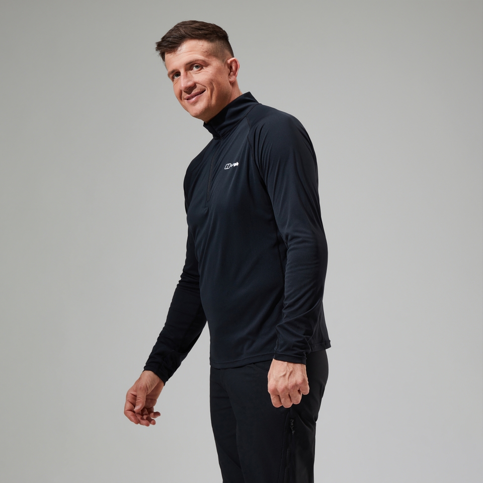 Men's Trailblaze Half Zip Long Sleeve Tech Tee Black