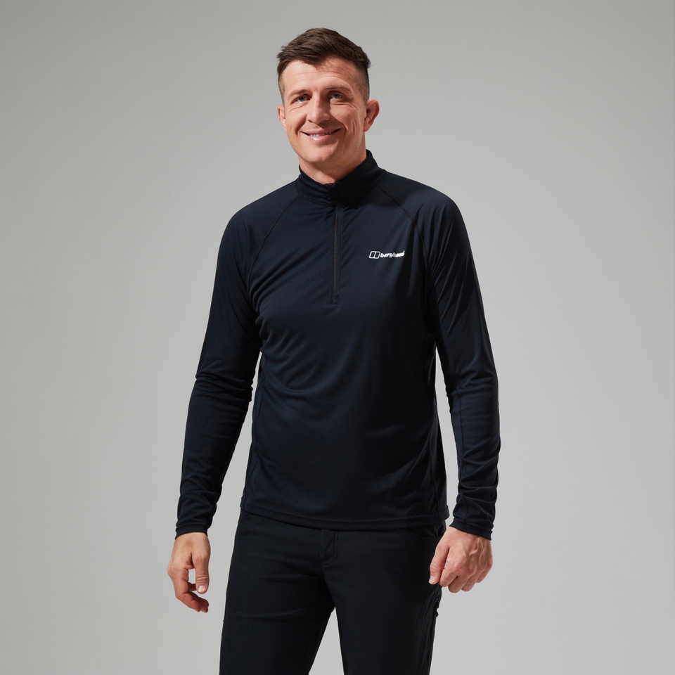 Men's Trailblaze Half Zip Long Sleeve Tech Tee Black