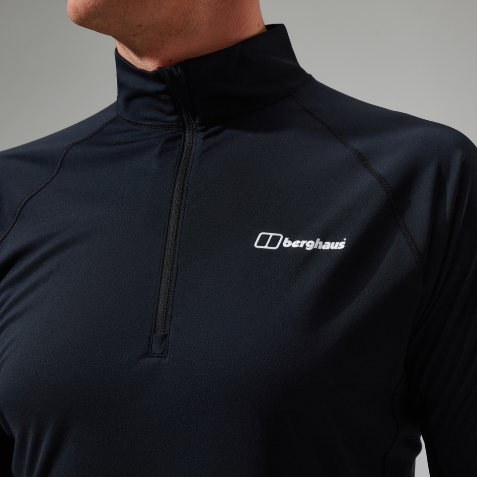 Men's Trailblaze Half Zip Long Sleeve Tech Tee Black