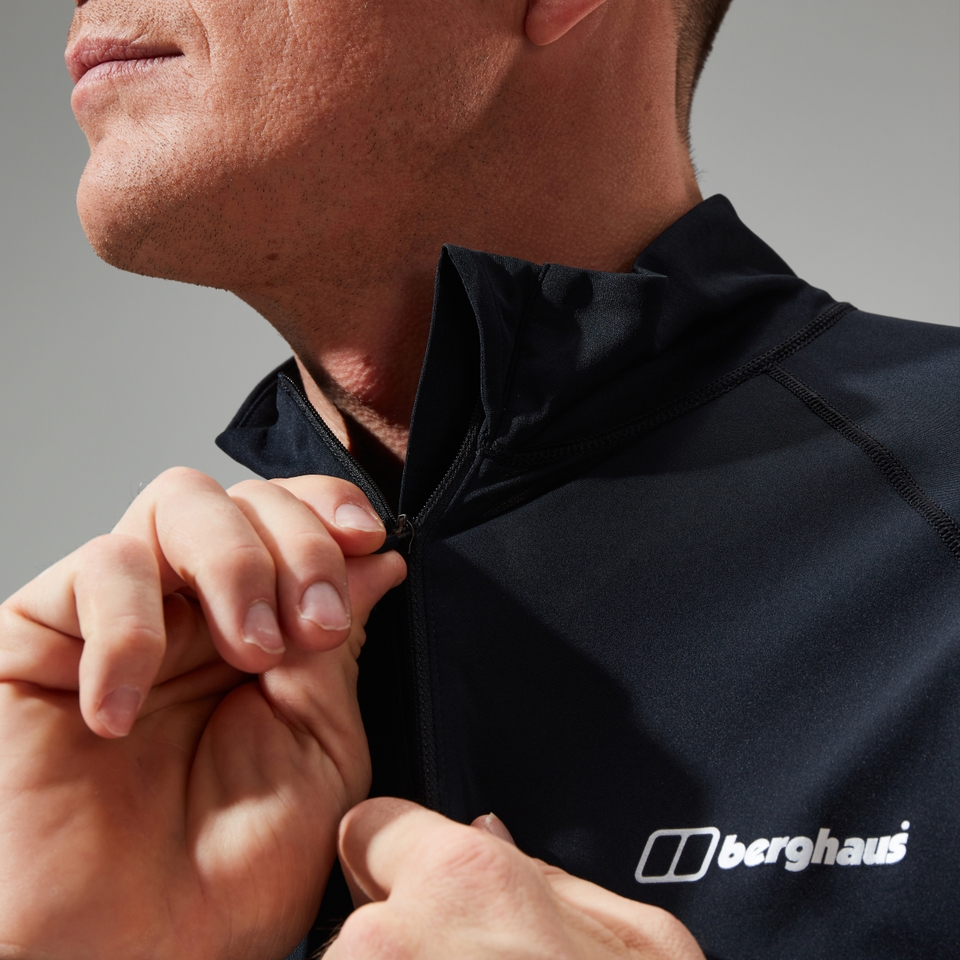 Men's Trailblaze Half Zip Long Sleeve Tech Tee Black