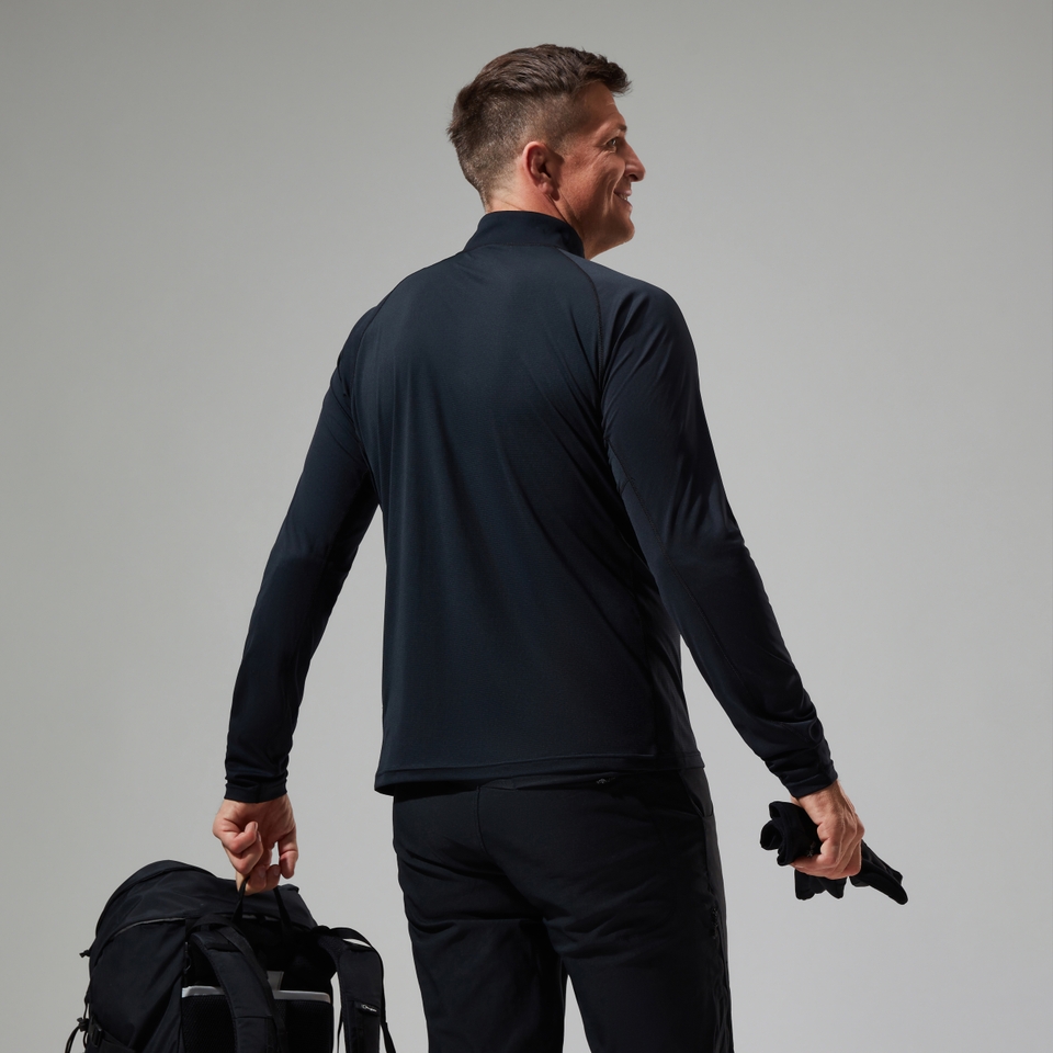Men's Trailblaze Half Zip Long Sleeve Tech Tee Black