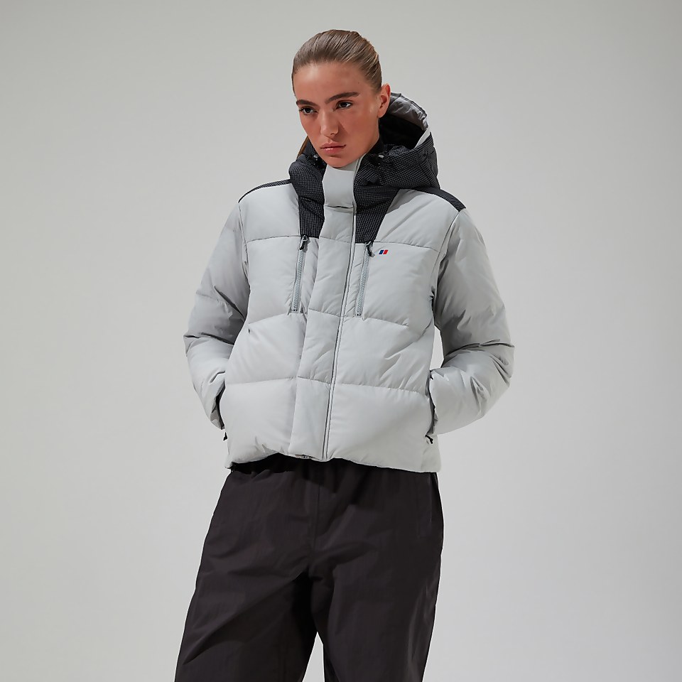 Women's Saffren Hooded Down Insulated Jacket - Grey/Black