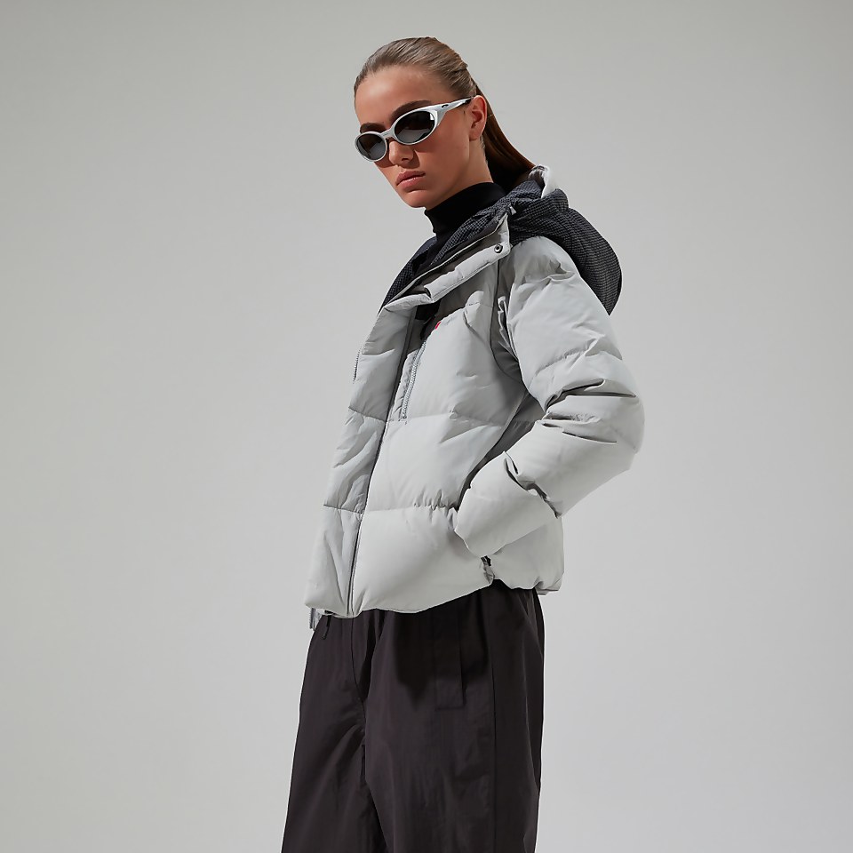 Women's Saffren Hooded Down Insulated Jacket - Grey/Black