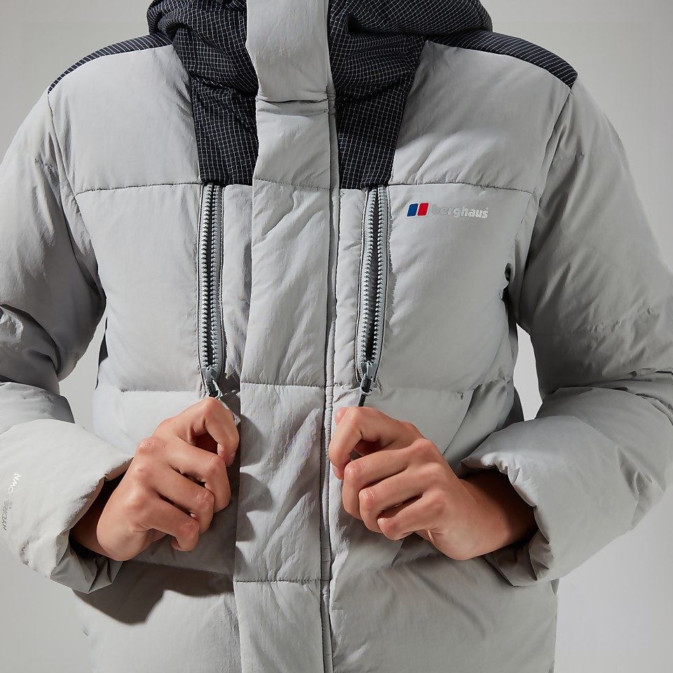 Women's Saffren Hooded Down Insulated Jacket - Grey/Black