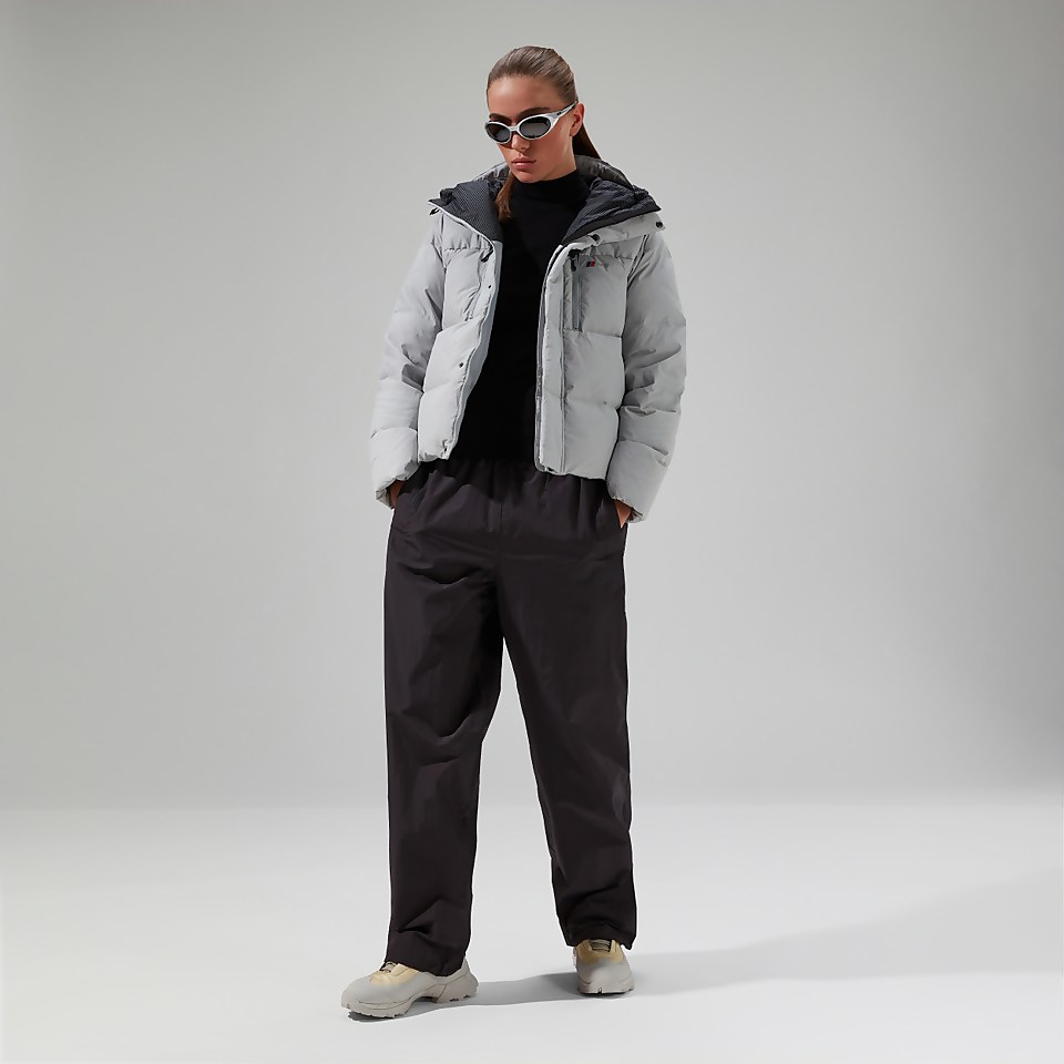 Women's Saffren Hooded Down Insulated Jacket - Grey/Black