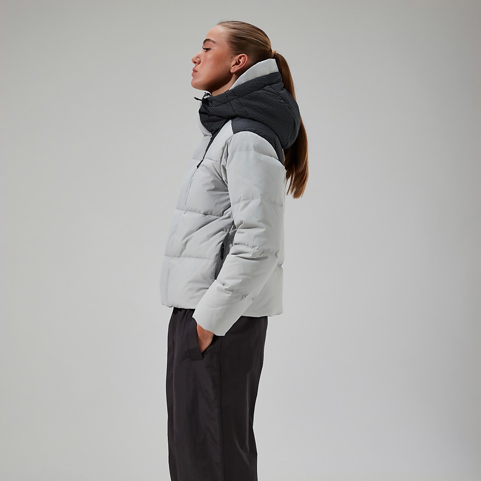 Women's Saffren Hooded Down Insulated Jacket - Grey/Black