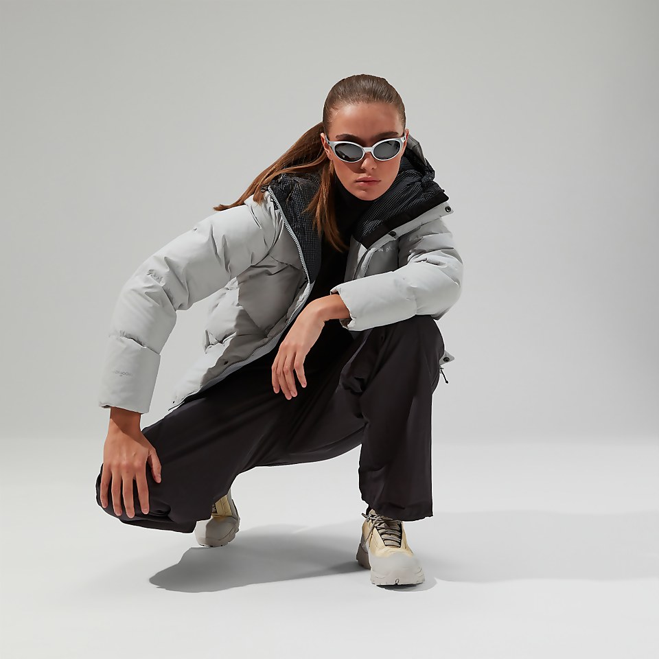 Women's Saffren Hooded Down Insulated Jacket - Grey/Black
