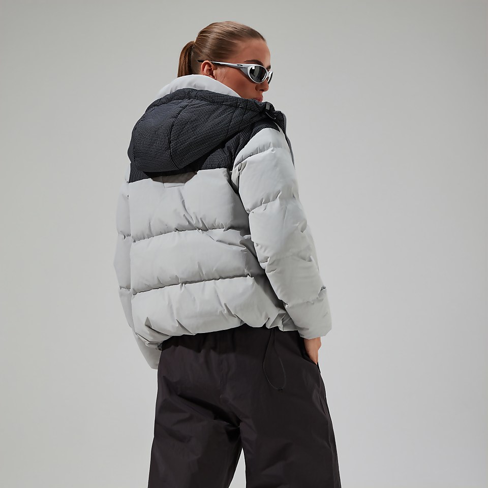 Women's Saffren Hooded Down Insulated Jacket - Grey/Black