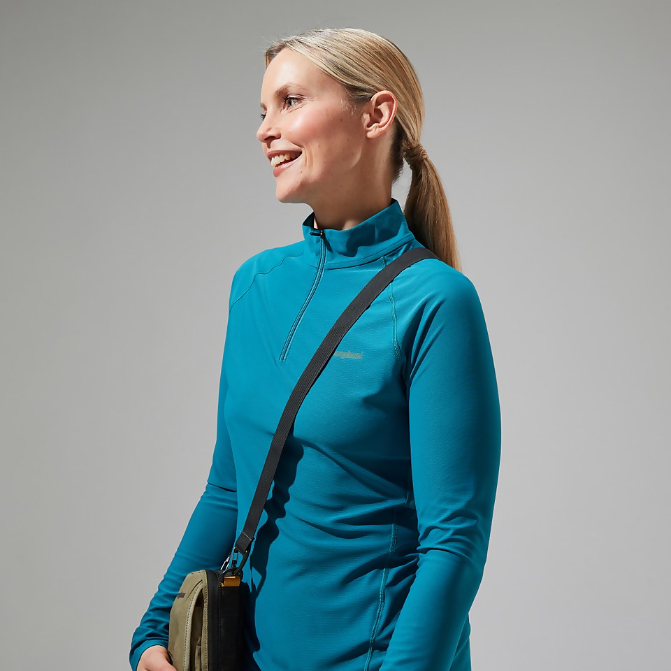 Women's 24/7 Half Zip Long Sleeve Tech Tee - Turquoise