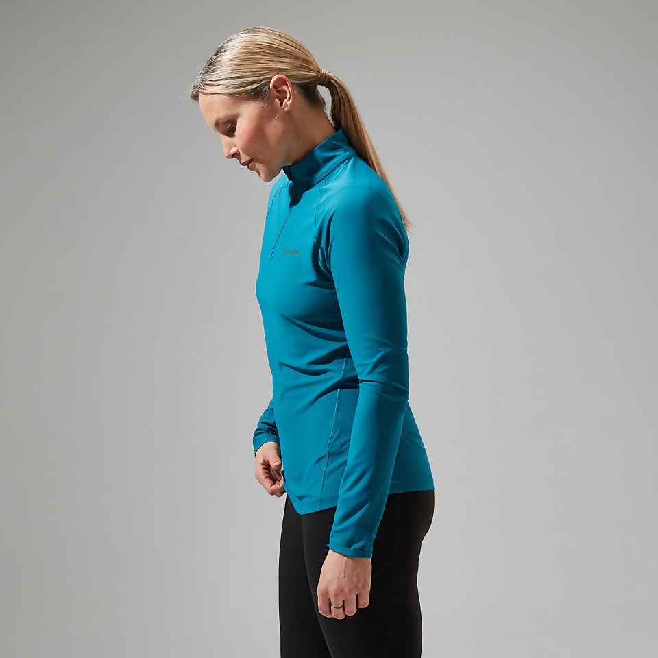 Women's 24/7 Half Zip Long Sleeve Tech Tee - Turquoise