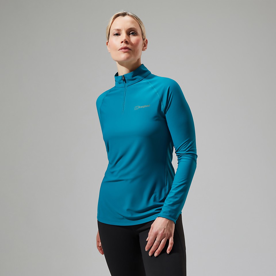 Women's 24/7 Half Zip Long Sleeve Tech Tee - Turquoise