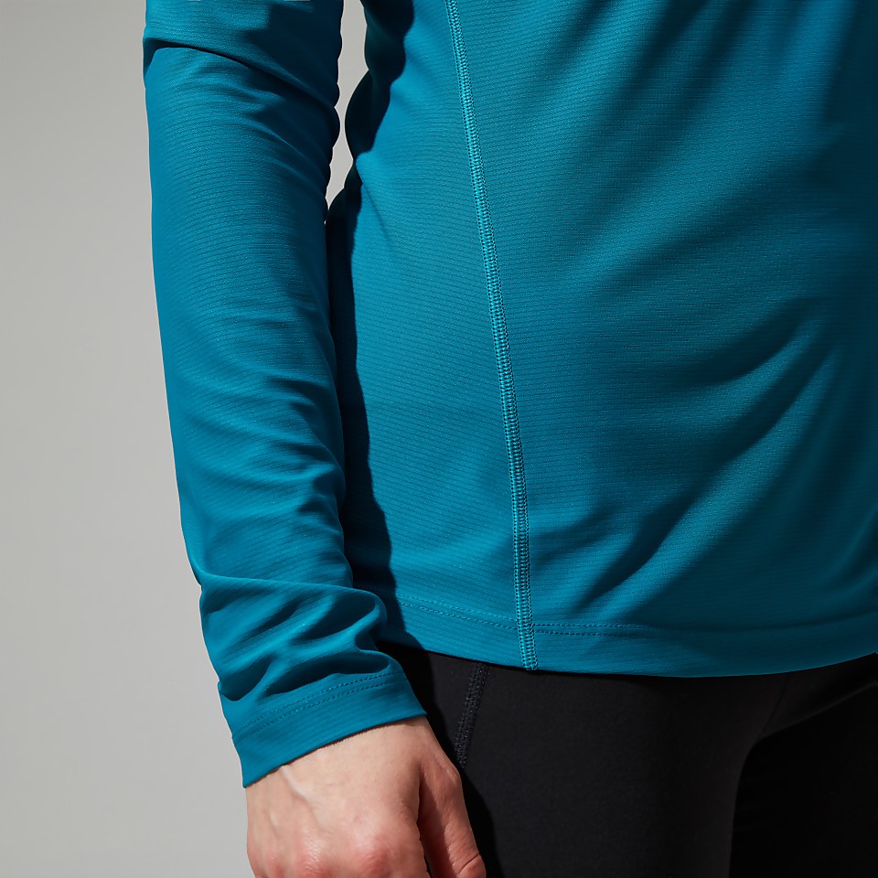 Women's 24/7 Half Zip Long Sleeve Tech Tee - Turquoise